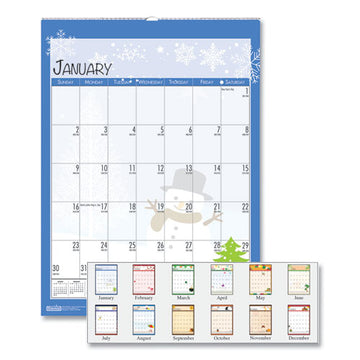 House of Doolittle™ Recycled Seasonal Wall Calendar, Earthscapes Illustrated Seasons Artwork, 12 X 16.5, 12-month (jan To Dec): 2022 freeshipping - TVN Wholesale